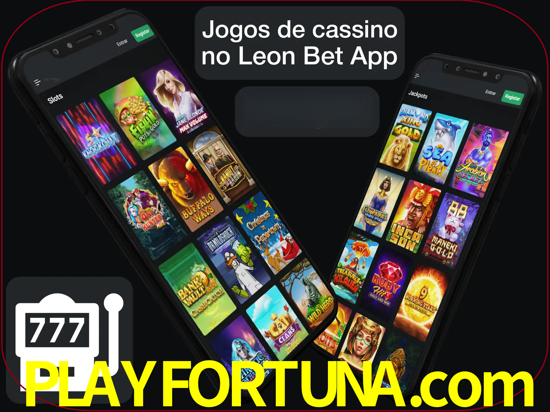Escolha quais jogos de cassino jogar no app.