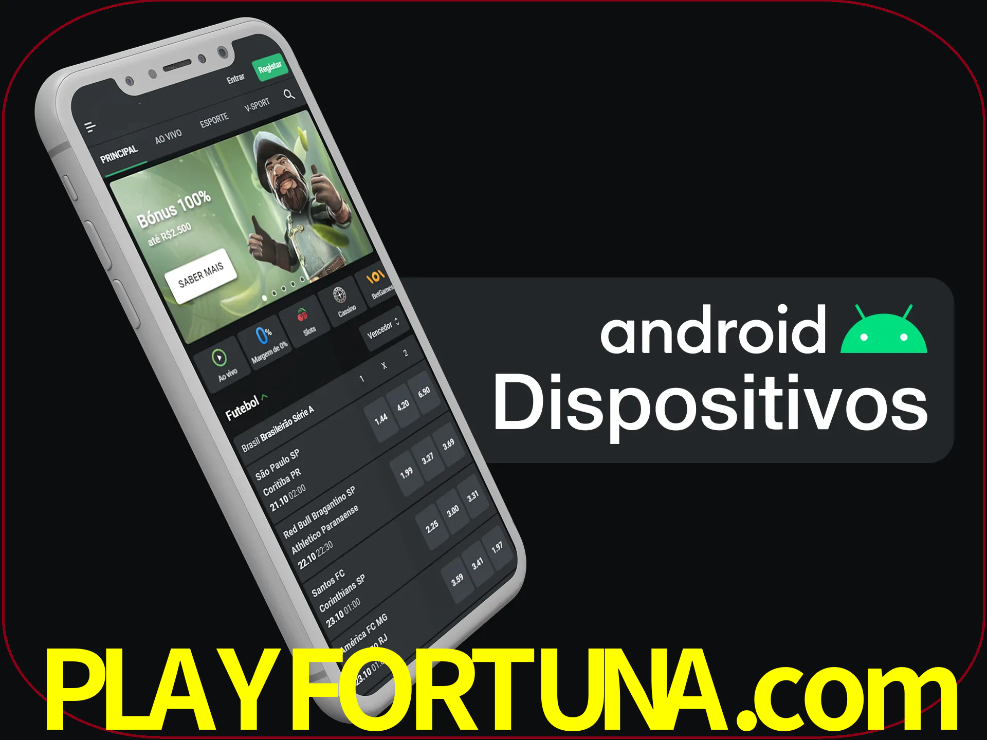 O aplicativo suporta a maioria de todos os dispositivos Android.