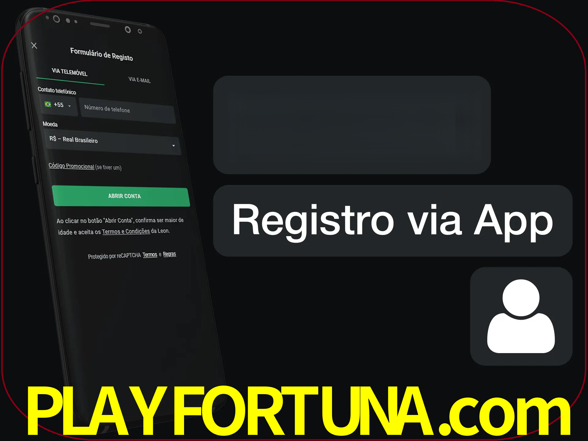 Registre-se com duas etapas usando o aplicativo.