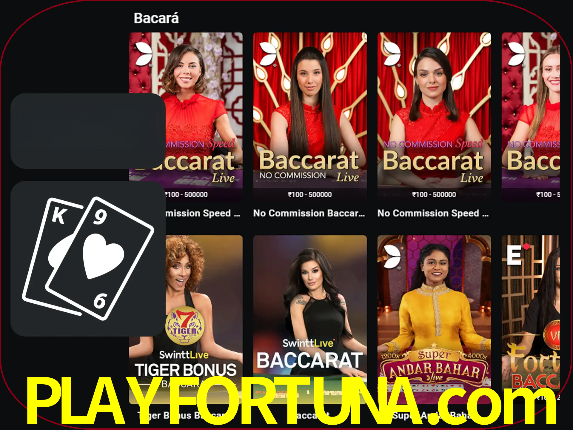 Ganhe muito dinheiro jogando jogos de bacará.