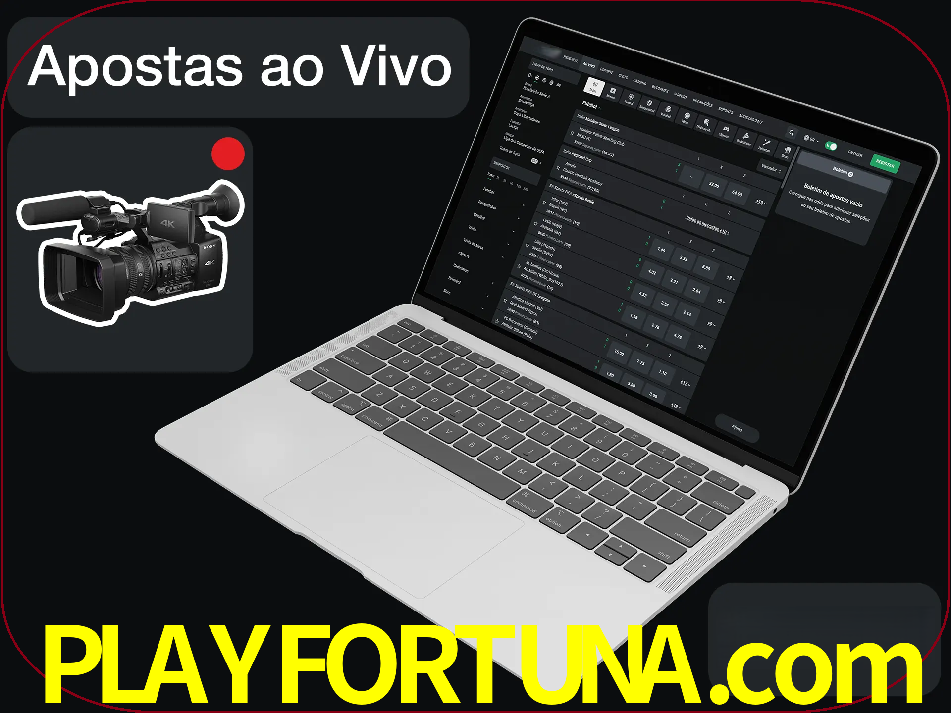 Aposte em formato ao vivo em nosso site.
